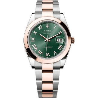 Datejust 41 Stainless Steel - Everose - Smooth / Mint Green Roman / Oyster
