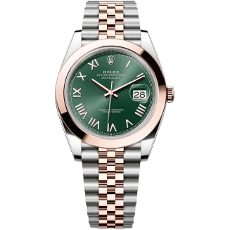 Datejust 41 Stainless Steel - Everose - Smooth / Mint Green Roman / Jubilee