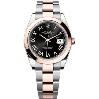 Datejust 41 Stainless Steel - Everose - Smooth / Black Roman / Oyster