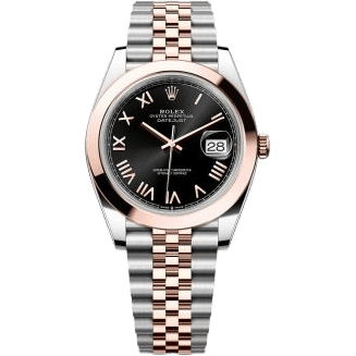 Datejust 41 Stainless Steel - Everose - Smooth / Black Roman / Jubilee