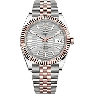 Datejust 41 Rolesor Everose - Fluted / Jubilee / Silver - Fluted