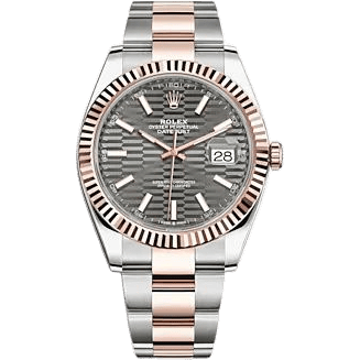 Datejust 41 Rolesor Everose - Fluted / Oyster / Slate - Fluted