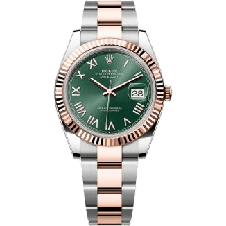 Datejust 41 Stainless Steel - Everose - Fluted / Mint Green Roman / Oyster
