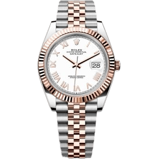 Datejust 41 Stainless Steel - Everose - Fluted / White Roman / Jubilee