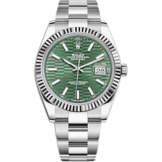 Datejust 41 Stainless Steel - Fluted / Green - Fluted / Oyster