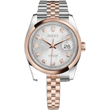 Datejust 36 Rolesor Everose Domed / Jubilee / Silver Computer