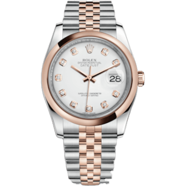 Datejust 36 Rolesor Everose Domed / Jubilee / White Diamond