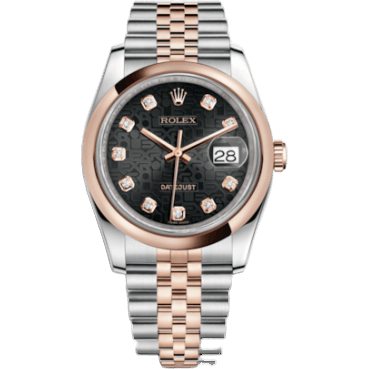 Datejust 36 Rolesor Everose Domed / Jubilee / Black Computer