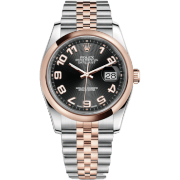 Datejust 36 Rolesor Everose Domed / Jubilee / Black Arabic