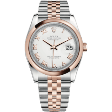 Datejust 36 Rolesor Everose Domed / Jubilee / White Roman