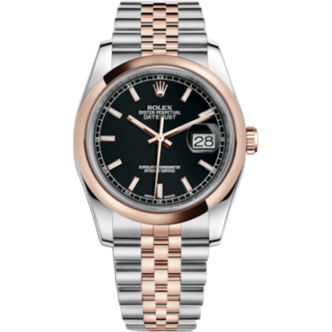 Datejust 36 Rolesor Everose Domed / Jubilee / Black