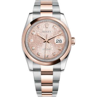 Datejust 36 Rolesor Everose Domed / Oyster / Pink Computer Diamonds
