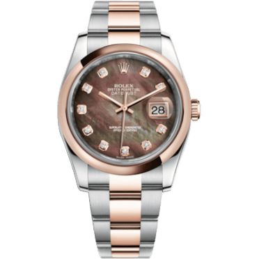 Datejust 36 Rolesor Everose Domed / Oyster / Black MOP