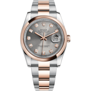 Datejust 36 Rolesor Everose Domed / Oyster / Steel Diamond