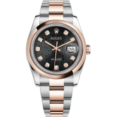Datejust 36 Rolesor Everose Domed / Oyster / Black Computer