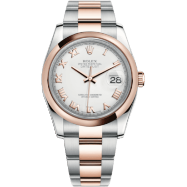 Datejust 36 Rolesor Everose Domed / Oyster / Ivory Roman