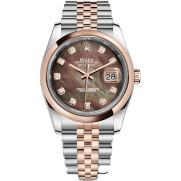 Datejust 36 Rolesor Everose Domed / Jubilee / Black MOP