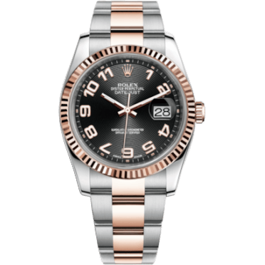 Datejust 36 Rolesor Everose Fluted / Oyster / Black Arabic