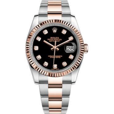 Datejust 36 Rolesor Everose Fluted / Oyster / Black Diamond
