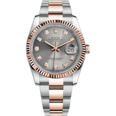Datejust 36 Rolesor Everose Fluted / Oyster / Steel Diamonds