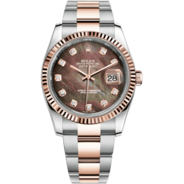 Datejust 36 Rolesor Everose Fluted / Oyster / Black MOP