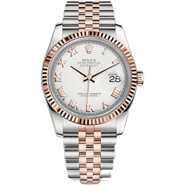 Datejust 36 Rolesor Everose Fluted / Jubilee / White Roman