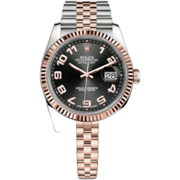 Datejust 36 Rolesor Everose Fluted / Jubilee / Black Arabic
