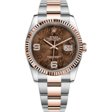 Datejust 36 Rolesor Everose Fluted / Oyster / Chocolate Floral
