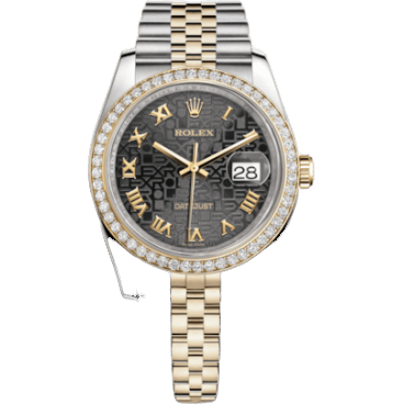 Datejust 36 Rolesor Yellow Diamond / Jubilee / Black Computer Roman