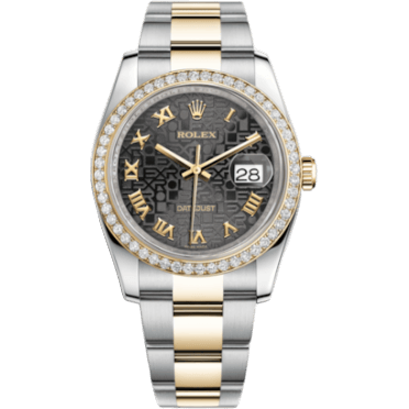 Datejust 36 Rolesor Yellow Diamond / Oyster / Black Computer Roman