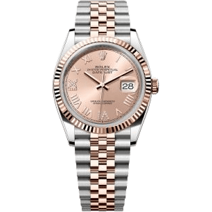 Datejust 36 Stainless Stainless Steel - Everose - Fluted / Rose Roman Diamond / Jubilee