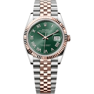 Datejust 36 Stainless Stainless Steel - Everose - Fluted / Mint Green Roman / Jubilee