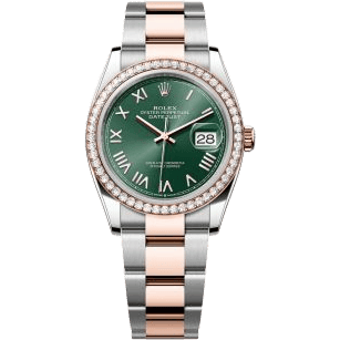 Datejust 36 Stainless Stainless Steel - Everose - Diamond / Mint Green Roman / Oyster