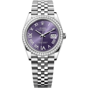 Datejust 36 Stainless Steel - Diamond / Aubergine Roman Diamond / Jubilee