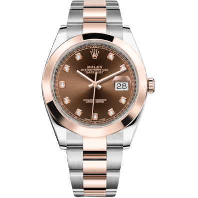 Datejust 41 Rolesor Everose Smooth / Oyster / Chocolate - Diamond