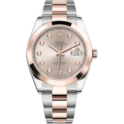 Datejust 41 Rolesor Everose Smooth / Oyster / Sundust - Diamond