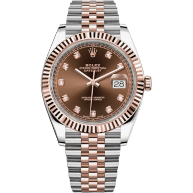 Datejust 41 Rolesor Everose Fluted / Jubilee / Chocolate - Diamond