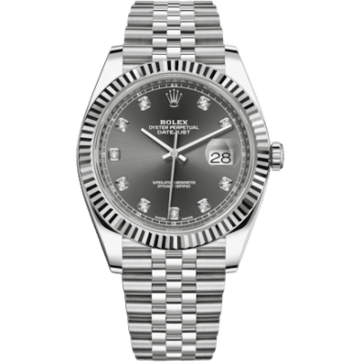 Datejust 41 Stainless Steel Fluted / Jubilee / Dark Rhodium - Diamond