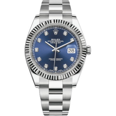 Datejust 41 Stainless Steel Fluted / Oyster / Blue - Diamond