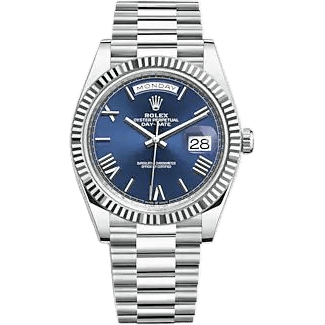 Day-Date 40 Platinum - Fluted / Blue - Roman