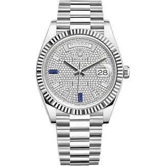 Day-Date 40 Platinum - Fluted / Paved