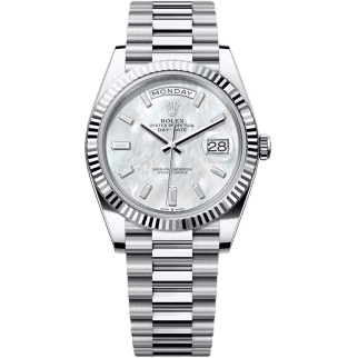 Day-Date 40 Platinum - Fluted / MOP - Baguette
