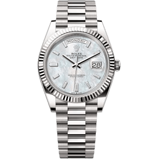 Day-Date 40 White Gold / MOP - Baguette