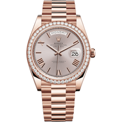 Day-Date 40 Everose - Diamond / Sundust - Roman