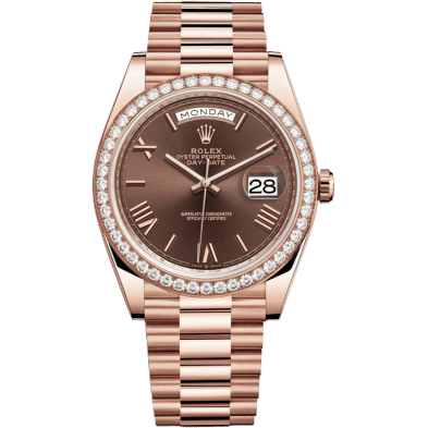 Day-Date 40 Everose - Diamond / Chocolate - Roman