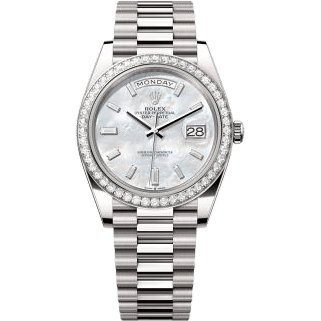 Day-Date 40 White Gold - Diamond / MOP - Baguette