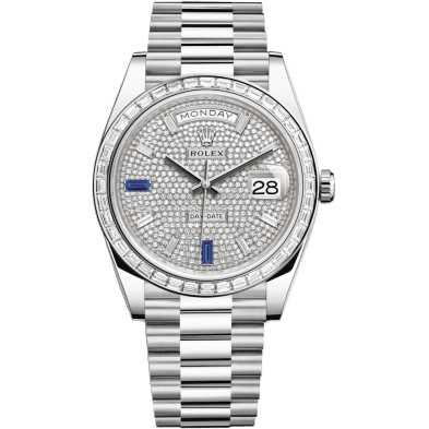 Day-Date 40 Platinum - Baguette / Paved - Baguette