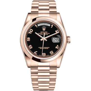 Day-Date 36 Everose Domed / President / Black Arabic