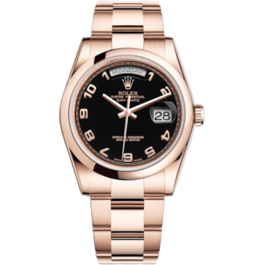 Day-Date 36 Everose Domed / Oyster / Black Arabic
