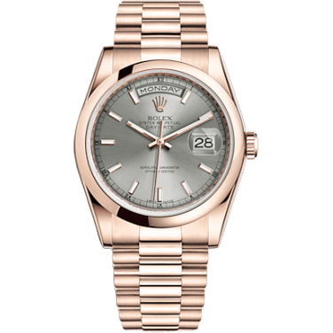 Day-Date 36 Everose Domed / President / Rhodium